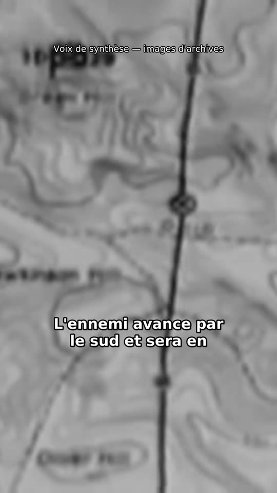 A 1940s field map, with French subtitles